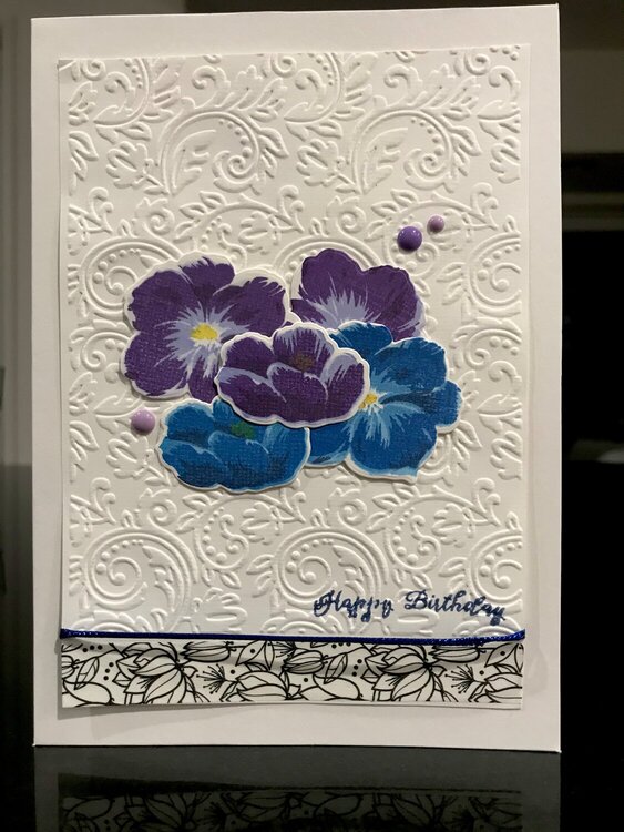 Blue and purple birthday card