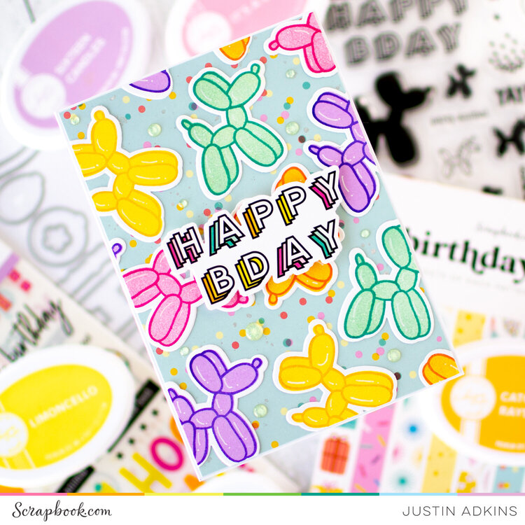 Happy Bday Balloon Animal Card