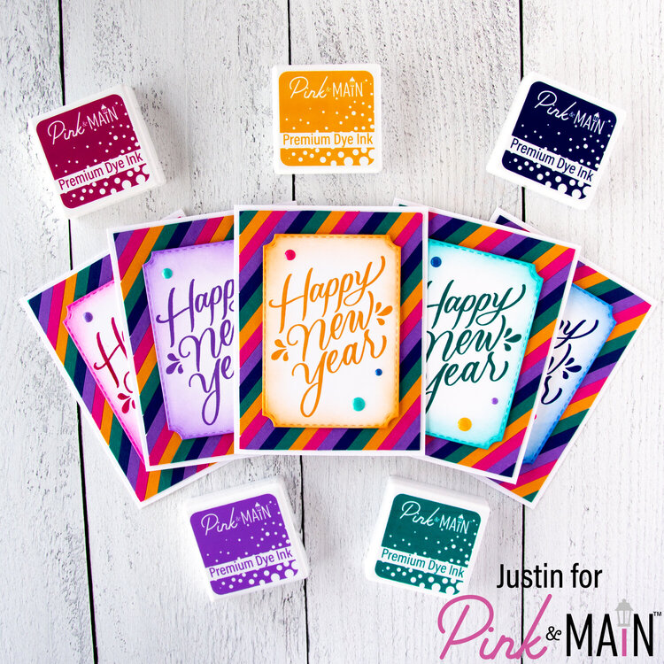 Inky &amp; Colorful Happy New Year Cards