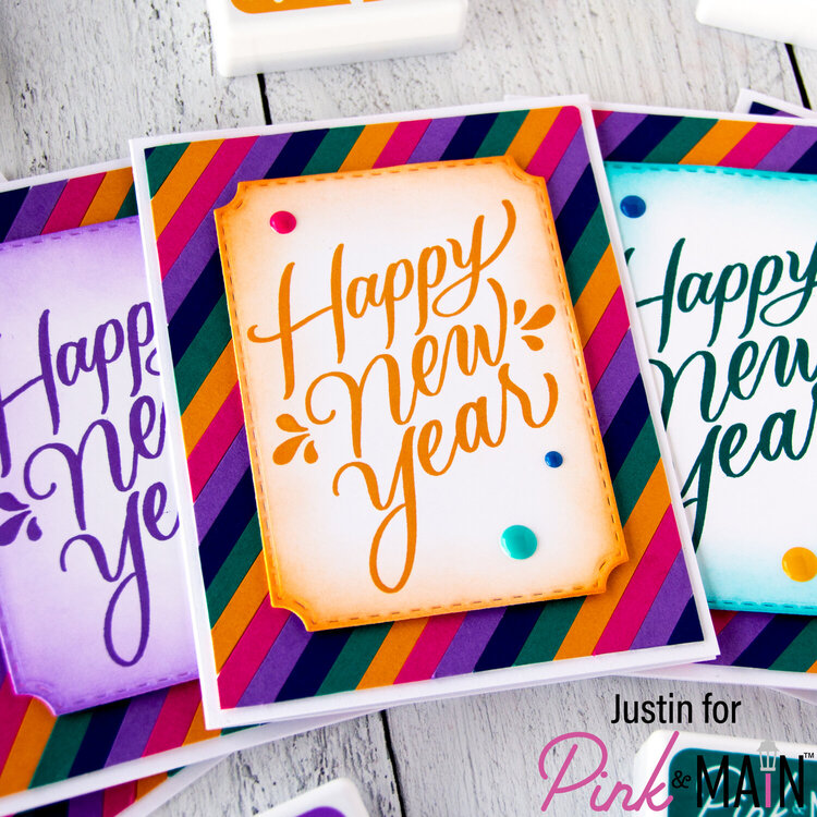 Inky &amp; Colorful Happy New Year Cards