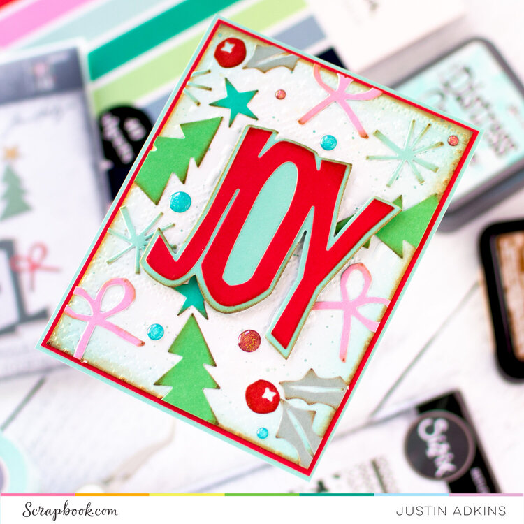 Joyful Christmas Greetings Die Cut Card