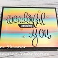 Alcohol Ink background with inlaid die cutting