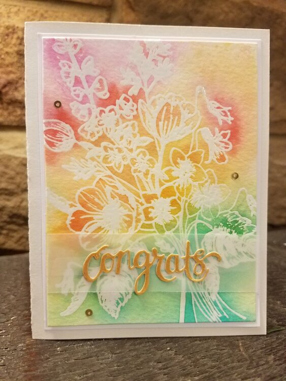 Congrats Floral Watercolor Card