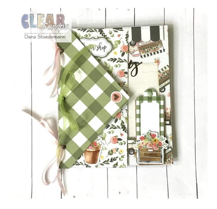 Mixable acrylic and chipboard envelope album 