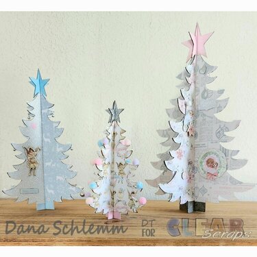 Shabby Chic 3D Christmas trees 