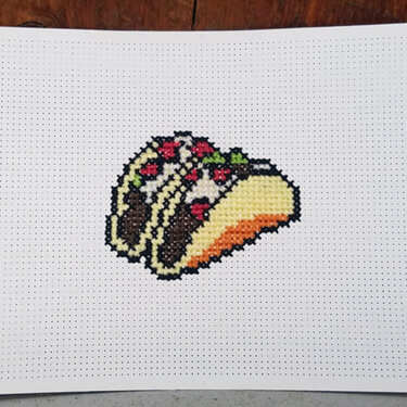 Taco Cross Stitch on Paper