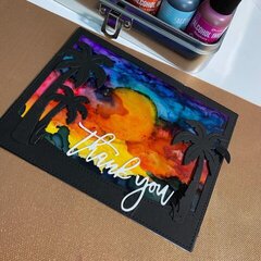 Alcohol ink sunset