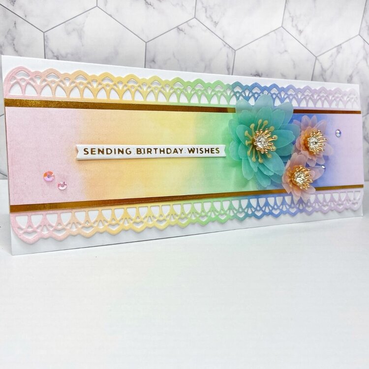 Romantic Rainbow Slimline Card