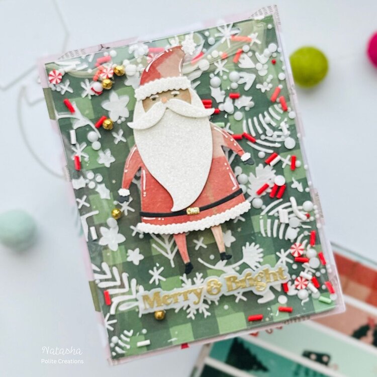 Merry &amp; Bright Santa Shaker Card