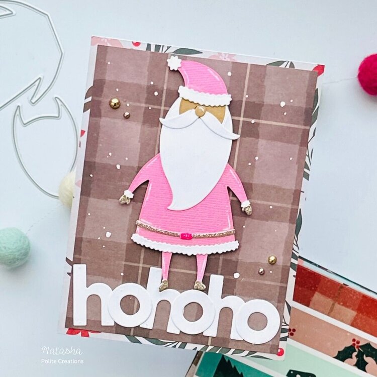 Pink Santa Card