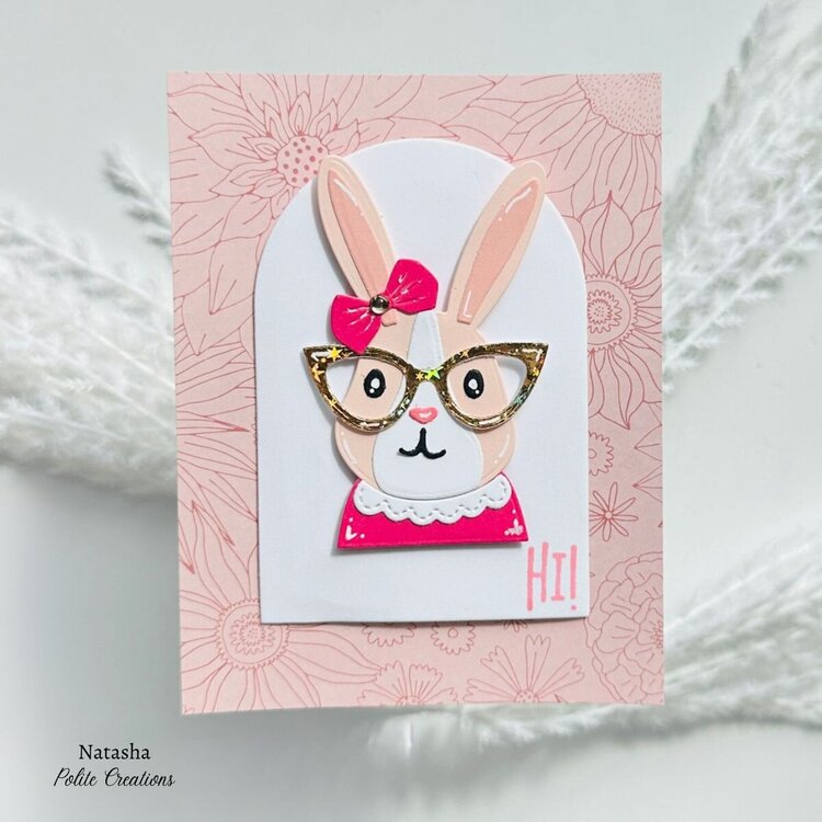 Hi Pink Rabbit Card