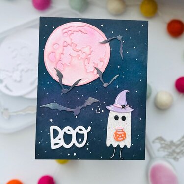 Moonlight Boo Halloween Card