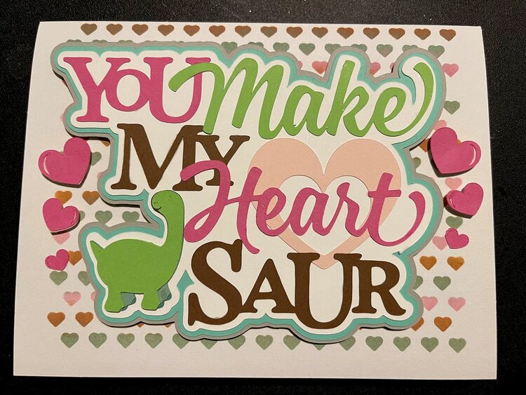 Dinosaur valentine card