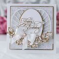 Birthday Card in White and Gold