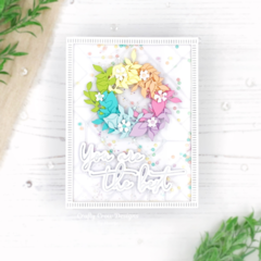 Pastel Rainbow Wreath Shaker Card