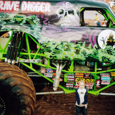 Gage with his favorite Monster Truck GRAVE DIGGER!!!