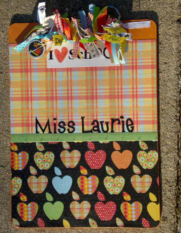 My FIRST attempt at altering a clipboard!! &quot;Miss Laurie&quot;