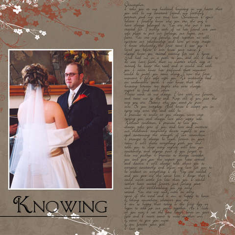 Knowing-My Vows page