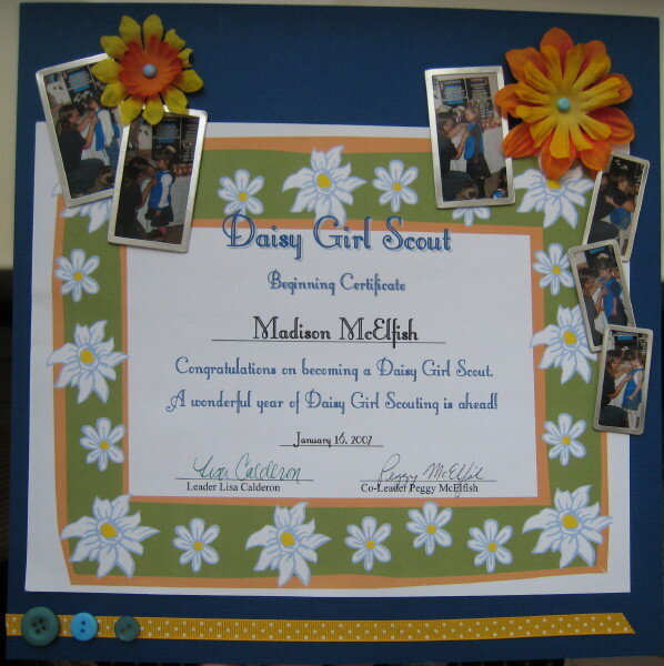 Girl Scout Investiture Certificate