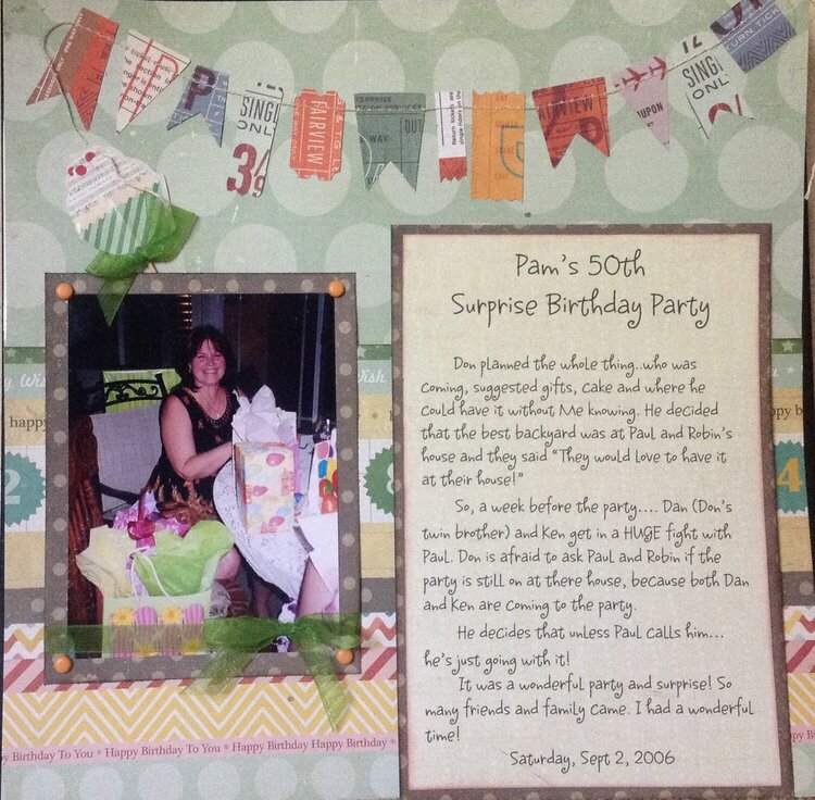 Pam&#039;s 50th Surprise Birthday Party/ Journaling Card
