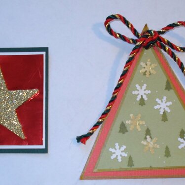 Red, Green, White, Gold Christmas Tags