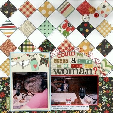 Could you spare a bite for a poor old woman?