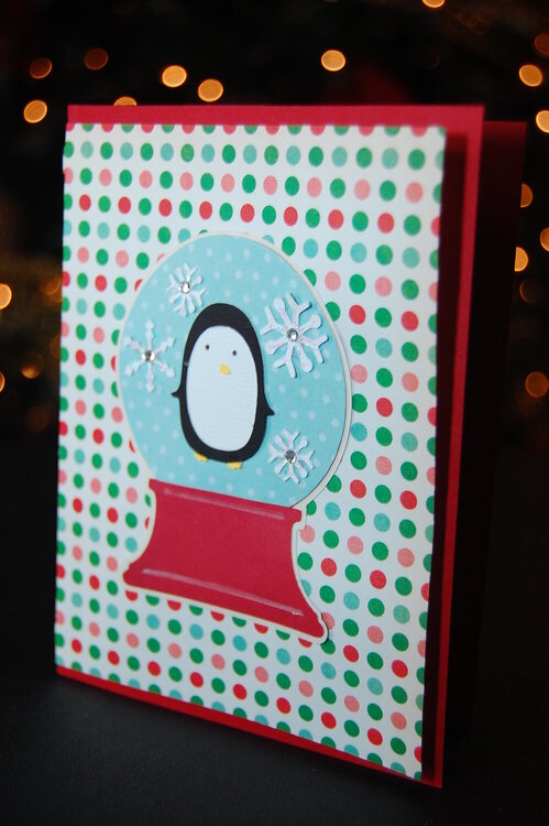 Penguin Snowglobe Christmas Card