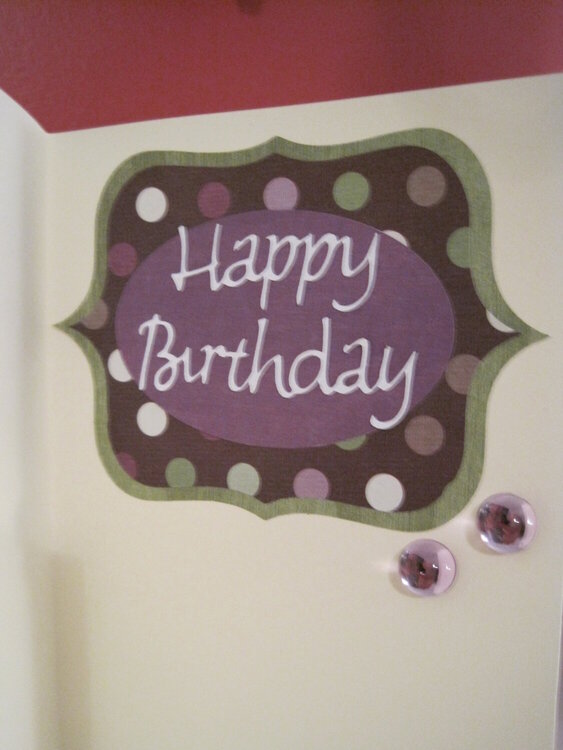 Inside of Purple Stripes birthday card