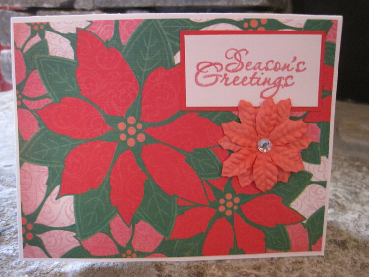 Season&#039;s Greetings Poinsettia card