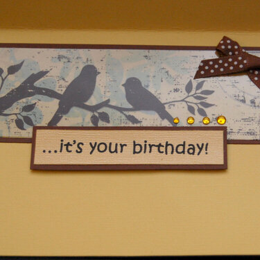 Inside of Little Birdie Birthday Card