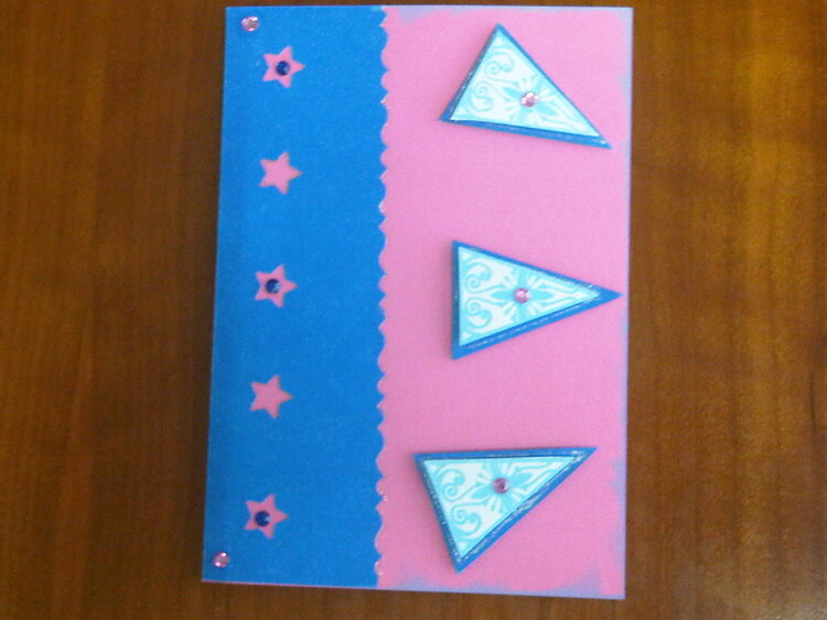 Pink and blue Christmas Card