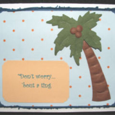 Palm Tree Card with blue background