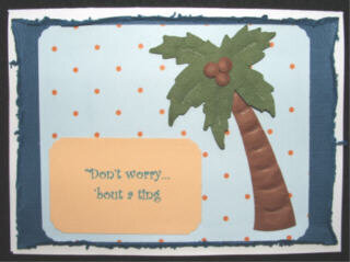 Palm Tree Card with blue background