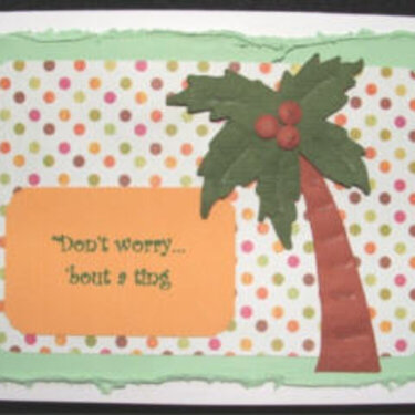 Palm Tree Card with green background