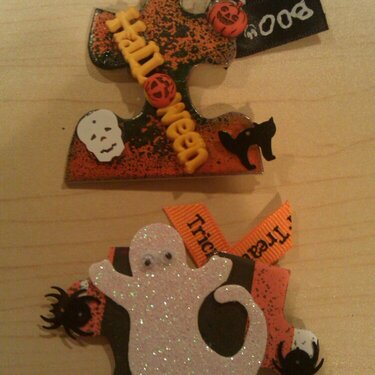 Halloween Altered Puzzle Pieces