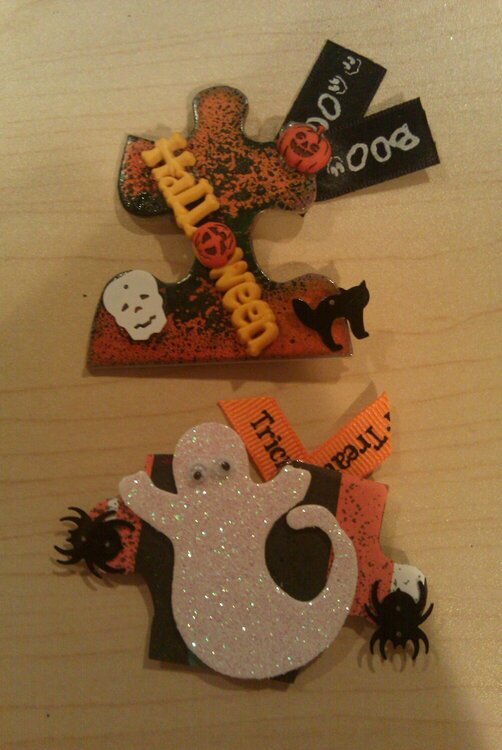 Halloween Altered Puzzle Pieces