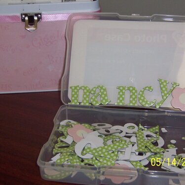 Chipboard letters for front of Lunch Box