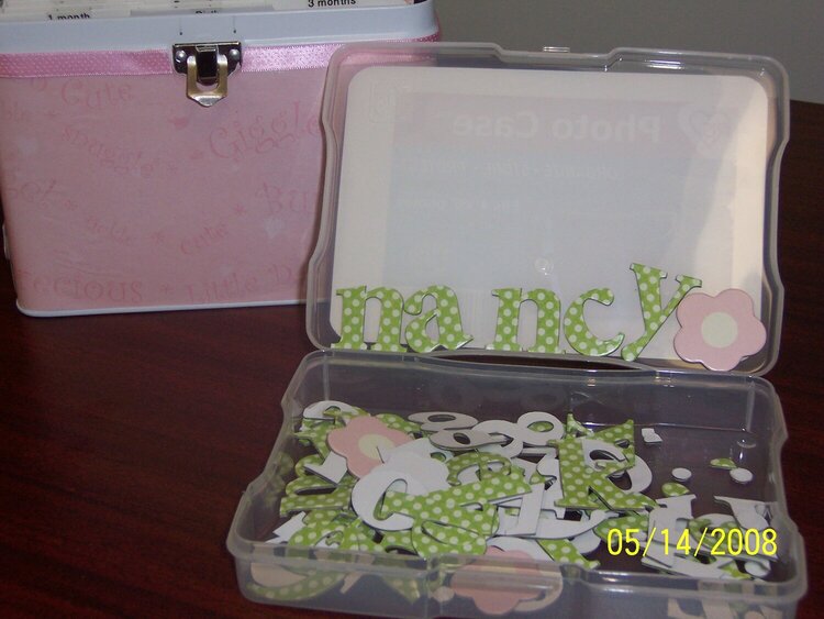 Chipboard letters for front of Lunch Box