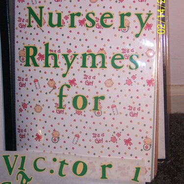 Nursery Rhyme Book - Cover Page