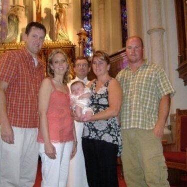 Alec&#039;s Baptizam Day with his parents and God Parents !