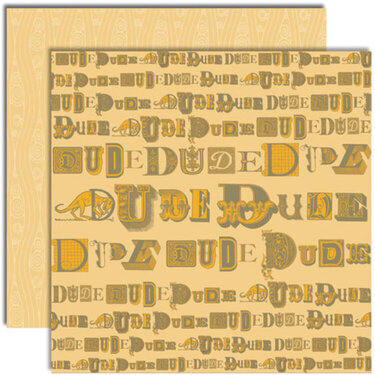 Dude-alls Dude/Orange Waves 12X12 paper