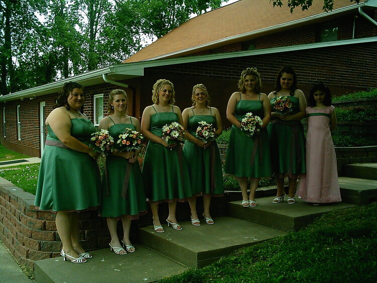 bridesmaids and flower girl