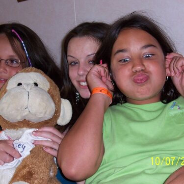 Me, Shannon, Lauren, And My stuffed animal, Monkey