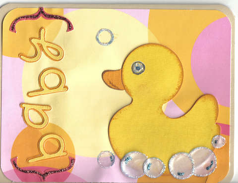 Bubbly Duck baby card