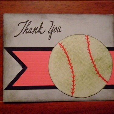 Softball thank you card