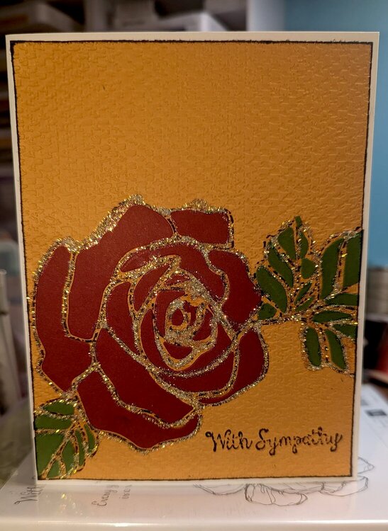 Sympathy card - Rose