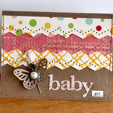 Baby girl card ~Midnight Rooster Feb. Kit~