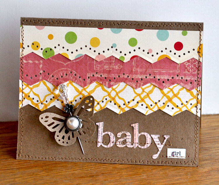 Baby girl card ~Midnight Rooster Feb. Kit~