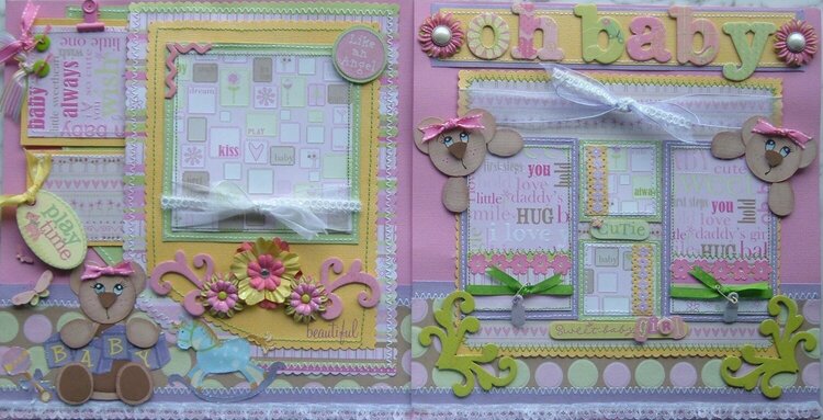 Oh Baby (girl) 12x12 Premade Pages