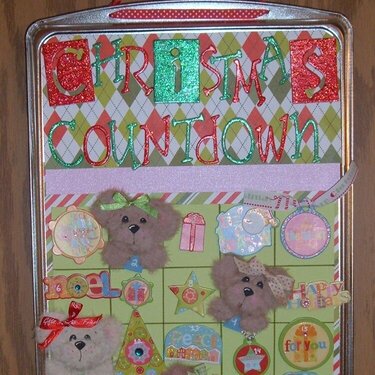 Altered Baking Pan Christmas Advent Calendar Tear Bears